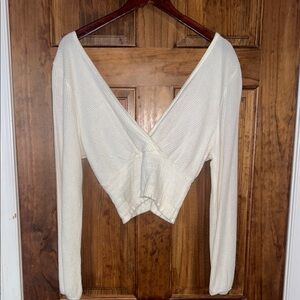 Elegant Cream Wrap Top